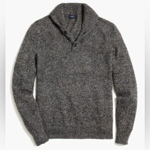 J.Crew‎ 100% Lambswool Shawl Collar Sweater XL Preppy Grandpa Gray Cabincore
